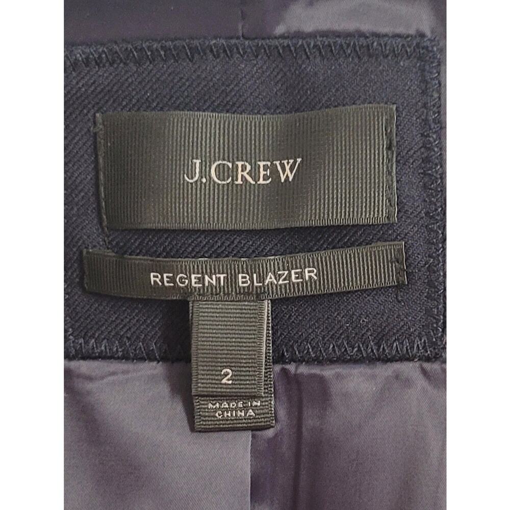 J. Crew Regent Navy Single-Breasted Workwear Blazer 2 Preppy Polished Tailored - Picture 12 of 15